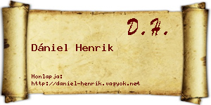 Dániel Henrik névjegykártya